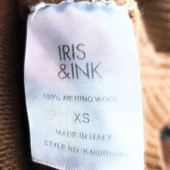 Iris & Ink Tan 💯 Merino Wool Mock Neck Sweater, XS - Picture 2 of 5